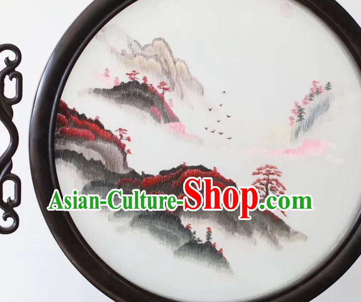 China Traditional Embroidery Ornaments Craft Handmade Suzhou Embroidered Byobu Screen Landscape Painting Desk Screen China Traditional Embroidery Ornaments Craft Handmade Suzhou Embroidered Byobu Screen Landscape Painting Desk Screen