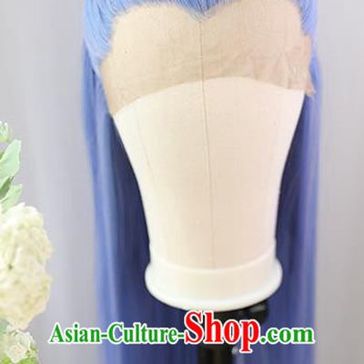 Best Chinese Drama Ancient Swordsman Blue Wig Sheath China Quality Front Lace Wigs Cosplay Dragon Prince Ao Bing Wig