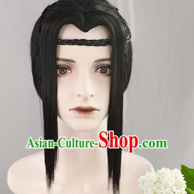 Best Chinese Drama Ancient Swordsman Wig Sheath China Quality Front Lace Wigs Cosplay Ming Dynasty Knight Wig