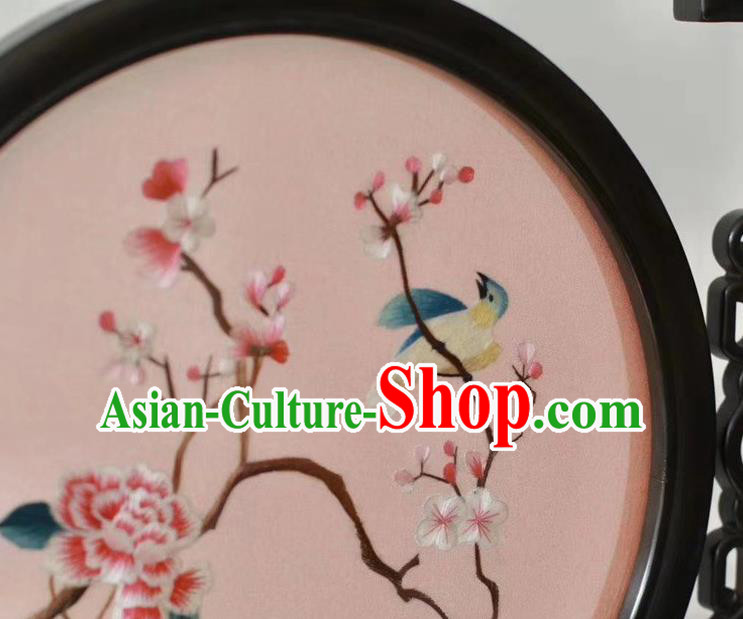 China Suzhou Embroidered Peony Painting Desk Screen Byobu Traditional Embroidery Ornaments Craft Handmade Screen China Suzhou Embroidered Peony Painting Desk Screen Byobu Traditional Embroidery Ornaments Craft Handmade Screen