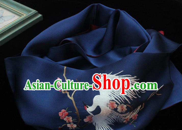 Chinese Traditional Cheongsam Embroidery Phoenix Accessories Embroidered Scarf Navy Silk Tippet Chinese Traditional Cheongsam Embroidery Phoenix Accessories Embroidered Scarf Navy Silk Tippet
