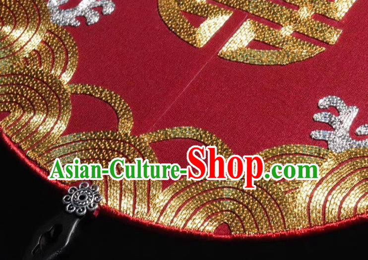 China Handmade Wedding Red Silk Fan Traditional Embroidered Palace Fan Embroidery Bride Fan China Handmade Wedding Red Silk Fan Traditional Embroidered Palace Fan Embroidery Bride Fan