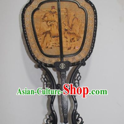 China Handmade Rosewood Carving Fan Traditional Palace Fan Craft