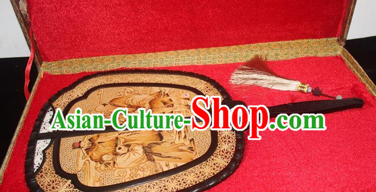 China Handmade Rosewood Carving Fan Traditional Palace Fan Craft China Handmade Rosewood Carving Fan Traditional Palace Fan Craft