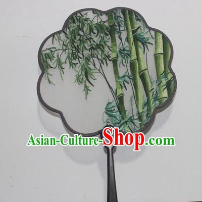 China Handmade Double Side Embroidery Palace Fan Traditional Embroidered Silk Fan