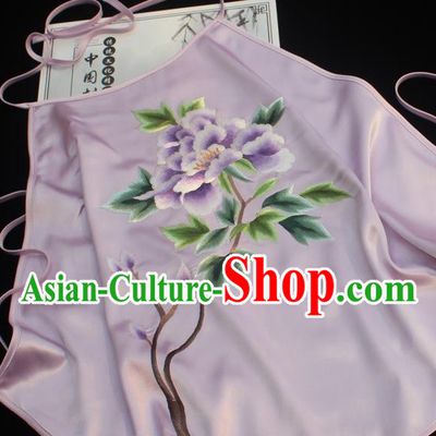 Chinese Suzhou Embroidery Clothing Embroidered Lilac Silk Bellyband Female Sexy Underwear