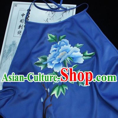 Royalblue Silk Bellyband Chinese Suzhou Embroidery Clothing Female Embroidered Sexy Underwear Stomachers