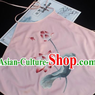Chinese Suzhou Embroidery Lotus Clothing Pink Silk Bellyband Female Underwear Embroidered Sexy Stomachers