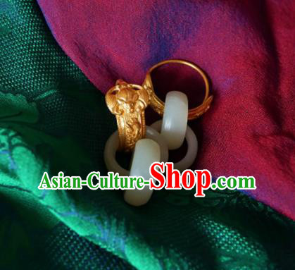 China Ancient Rich Mistress Earrings Handmade Traditional Qing Dynasty Women Jade Ear Accessories China Ancient Rich Mistress Earrings Handmade Traditional Qing Dynasty Women Jade Ear Accessories