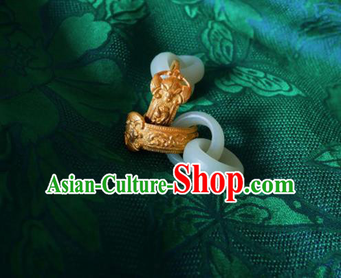China Ancient Rich Mistress Earrings Handmade Traditional Qing Dynasty Women Jade Ear Accessories China Ancient Rich Mistress Earrings Handmade Traditional Qing Dynasty Women Jade Ear Accessories