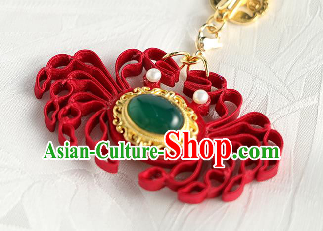 China Cheongsam Red Silk Brooch Handmade Traditional Accessories Crab Breastpin China Cheongsam Red Silk Brooch Handmade Traditional Accessories Crab Breastpin