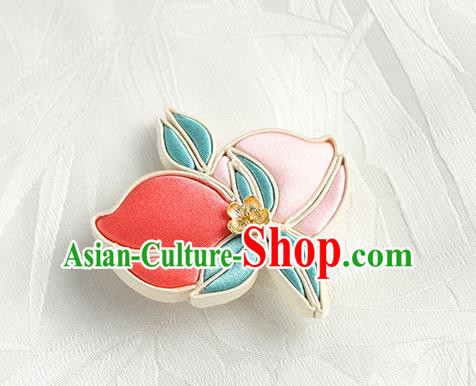 China Handmade Silk Peach Brooch Breastpin Traditional Cheongsam Accessories China Handmade Silk Peach Brooch Breastpin Traditional Cheongsam Accessories