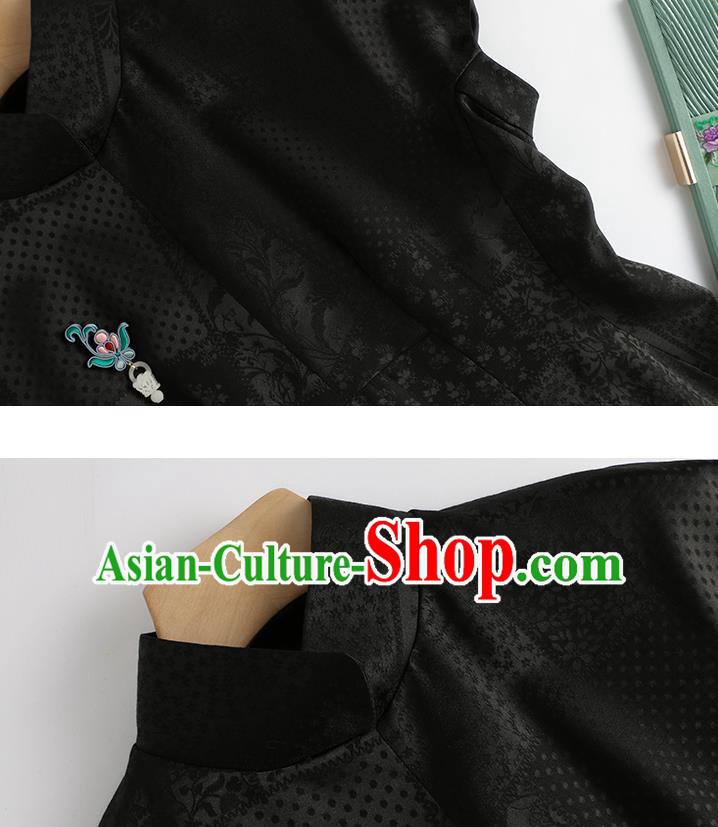 Traditional Cheongsam China National Clothing Black Qipao Dress for Women Traditional Cheongsam China National Clothing Black Qipao Dress for Women