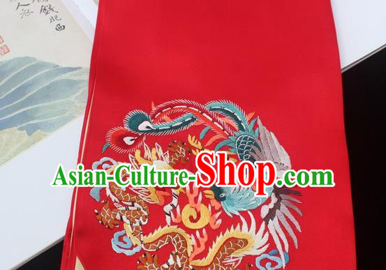China Handmade Red Silk Scarf Traditional Cheongsam Embroidered Phoenix Tippet China Handmade Red Silk Scarf Traditional Cheongsam Embroidered Phoenix Tippet