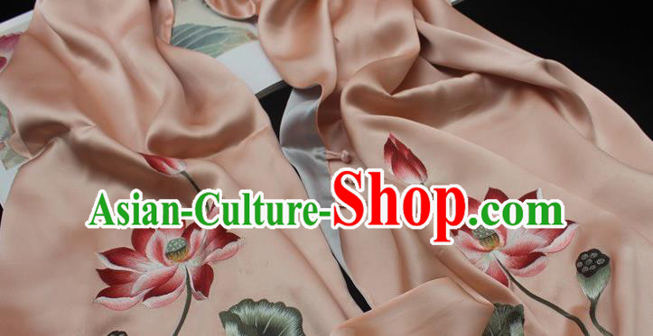 China Embroidered Lotus Tippet Traditional Cheongsam Accessories Handmade Orange Silk Scarf China Embroidered Lotus Tippet Traditional Cheongsam Accessories Handmade Orange Silk Scarf