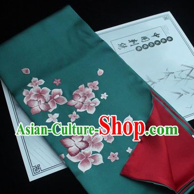 China Embroidered Green Silk Tippet Handmade Suzhou Embroidery Scarf Traditional Cheongsam Accessories