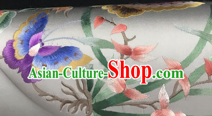 China National Bag Traditional Grey Silk Handbag Handmade Suzhou Embroidery Orchids Clutch Bag China National Bag Traditional Grey Silk Handbag Handmade Suzhou Embroidery Orchids Clutch Bag