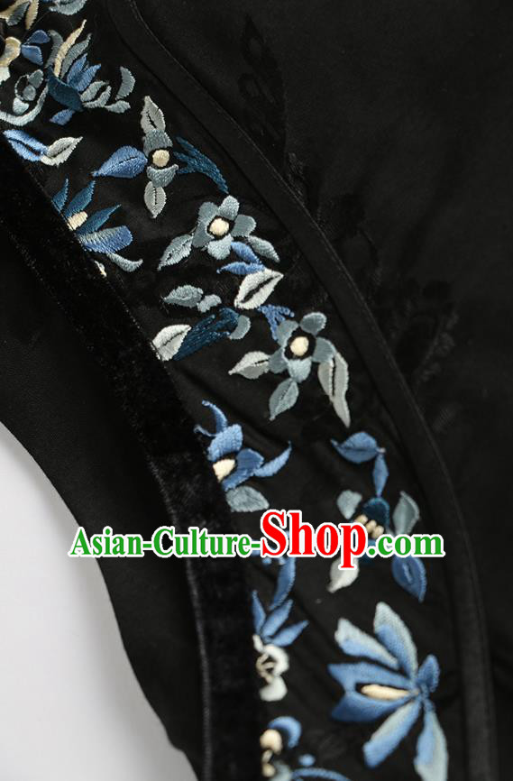 Chinese Qing Dynasty Black Vest Tang Suit Upper Outer Garment Traditional Waistcoat Costume Chinese Qing Dynasty Black Vest Tang Suit Upper Outer Garment Traditional Waistcoat Costume