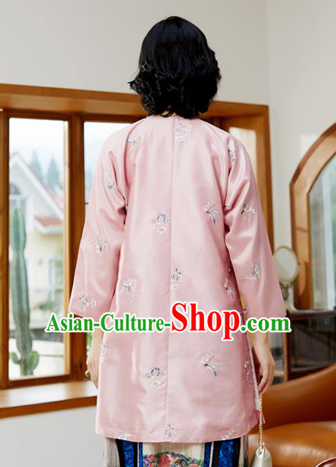 Chinese Tang Suit Costume Traditional Pink Shirt Classical Embroidered Blouse Chinese Tang Suit Costume Traditional Pink Shirt Classical Embroidered Blouse