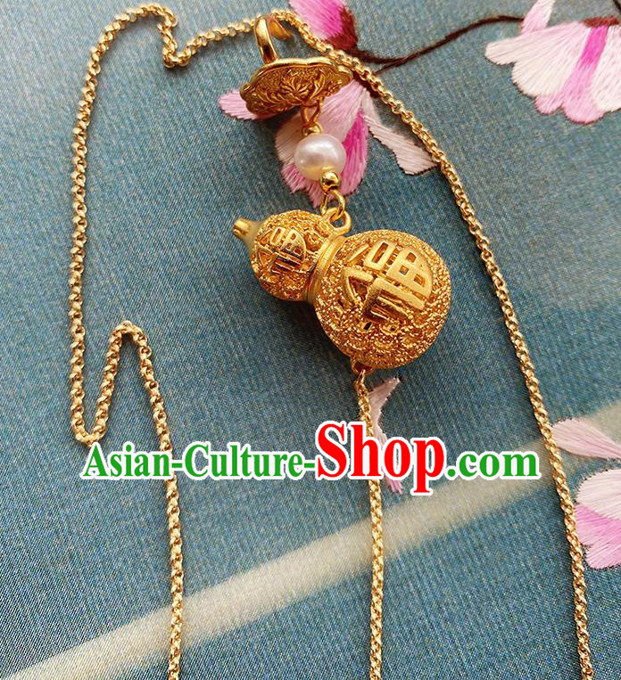 China Traditional Cheongsam Golden Gourd Brooch Classical Pendant Accessories China Traditional Cheongsam Golden Gourd Brooch Classical Pendant Accessories