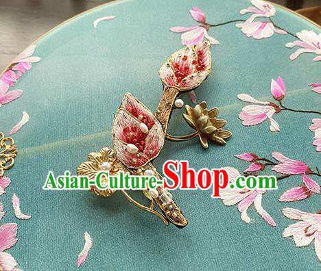 China Classical Cheongsam Accessories Traditional Embroidered Lotus Brooch China Classical Cheongsam Accessories Traditional Embroidered Lotus Brooch