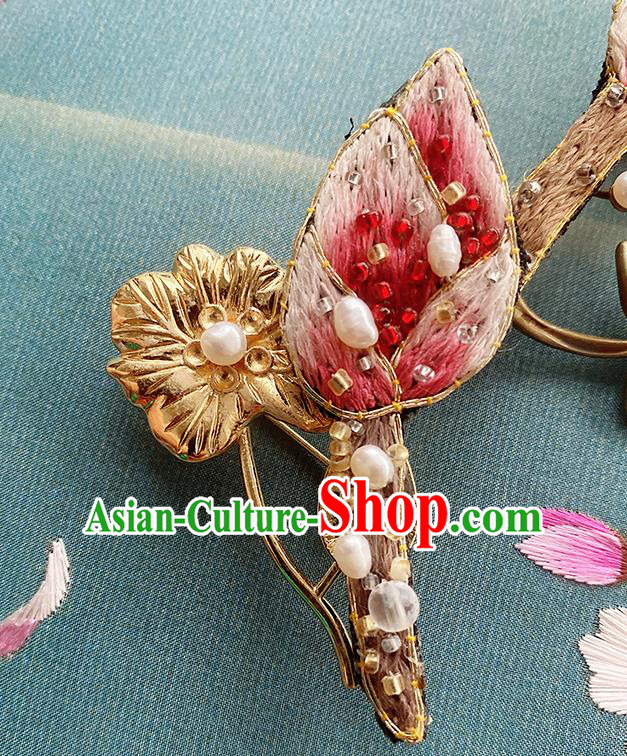 China Classical Cheongsam Accessories Traditional Embroidered Lotus Brooch China Classical Cheongsam Accessories Traditional Embroidered Lotus Brooch