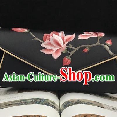 Handmade Black Silk Handbag China National Chain Bag Cheongsam Exquisite Suzhou Embroidery Evening Bag