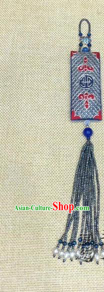 China Traditional National Cheongsam Brooch Suzhou Embroidery Pendant Beads Tassel Accessories