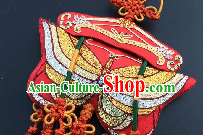 China Traditional Embroidered Car Accessories Embroidery Butterfly Tassel Pendant China Traditional Embroidered Car Accessories Embroidery Butterfly Tassel Pendant