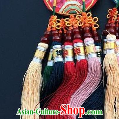 China New Year Decoration Traditional Embroidered Car Accessories Embroidery Gourd Tassel Pendant