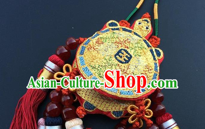 China Embroidery Tortoise Lucky Charms Accessories Traditional Embroidered Tassel Car Pendant China Embroidery Tortoise Lucky Charms Accessories Traditional Embroidered Tassel Car Pendant