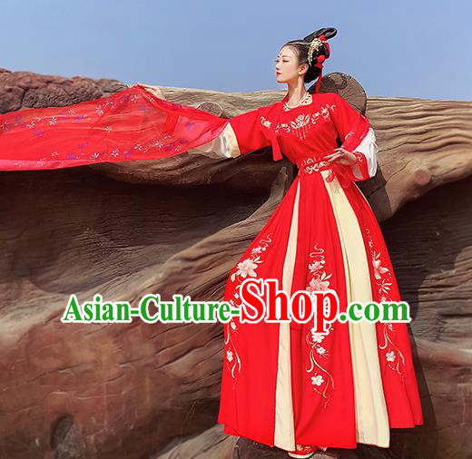 Traditional China Tang Dynasty Historical Costumes Ancient Court Princess Red Hanfu Dress Clothing Traditional China Tang Dynasty Historical Costumes Ancient Court Princess Red Hanfu Dress Clothing