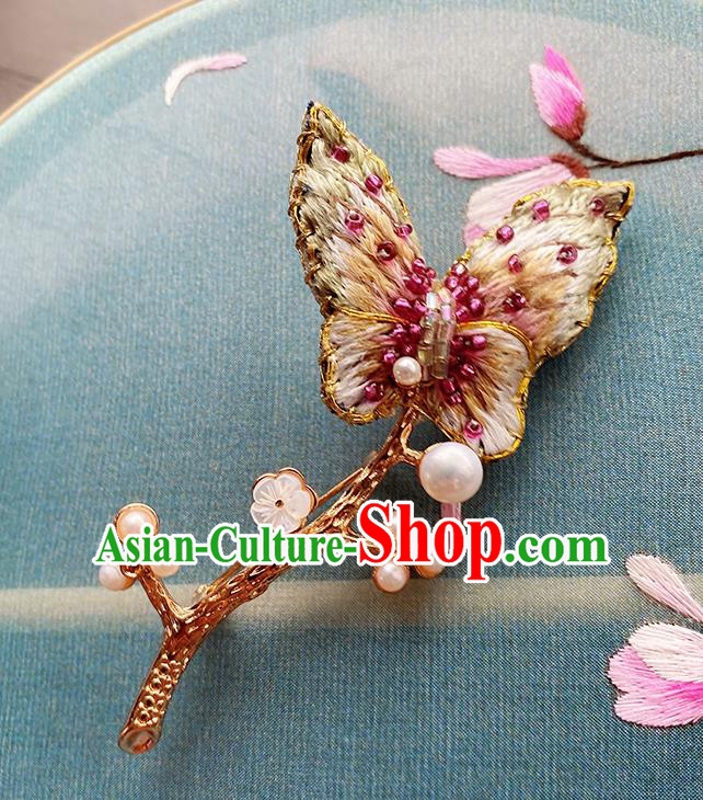China Classical Cheongsam Breastpin Accessories Traditional Embroidered Butterfly Brooch China Classical Cheongsam Breastpin Accessories Traditional Embroidered Butterfly Brooch