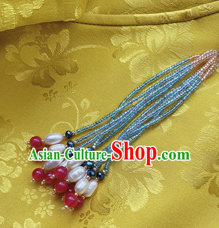 China Traditional Accessories Embroidered Purple Silk Brooch Classical Cheongsam Pearls Tassel Pendant China Traditional Accessories Embroidered Purple Silk Brooch Classical Cheongsam Pearls Tassel Pendant