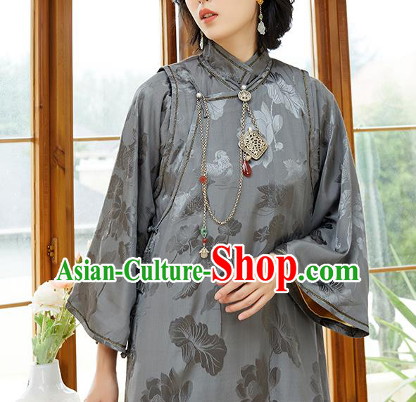 China Traditional Cupronickel Accessories Jade Brooch Classical Cheongsam Tassel Pendant China Traditional Cupronickel Accessories Jade Brooch Classical Cheongsam Tassel Pendant