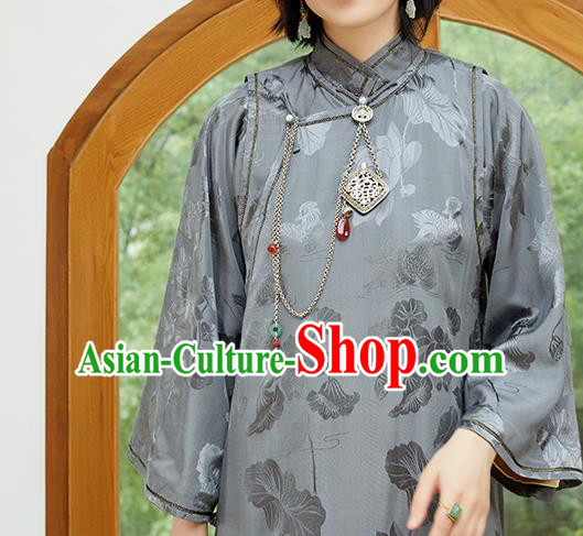China Traditional Cupronickel Accessories Jade Brooch Classical Cheongsam Tassel Pendant China Traditional Cupronickel Accessories Jade Brooch Classical Cheongsam Tassel Pendant
