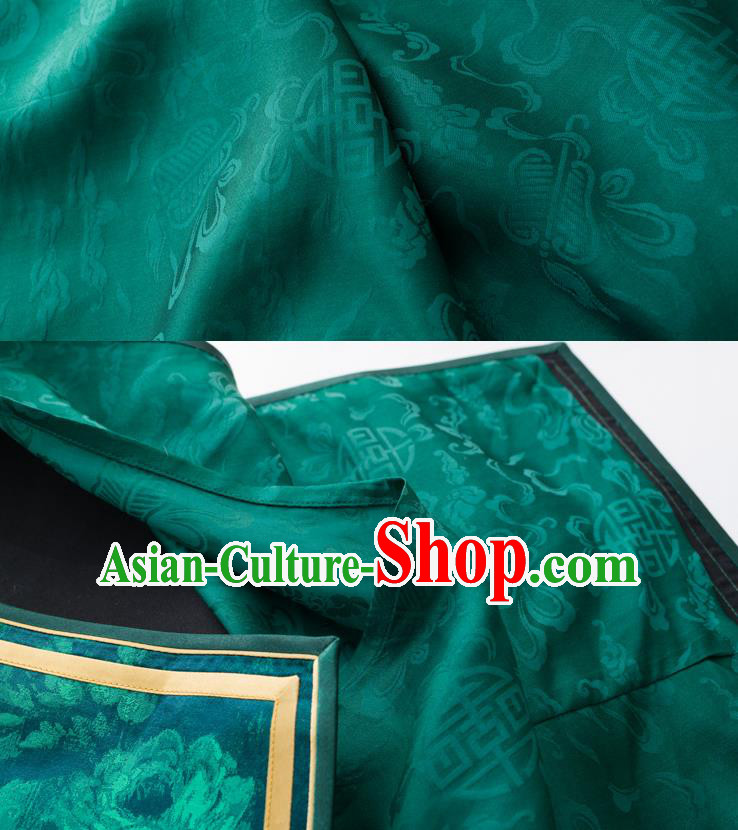 China National Women Clothing Traditional Green Silk Long Cheongsam Classical Printing Qipao Dress China National Women Clothing Traditional Green Silk Long Cheongsam Classical Printing Qipao Dress