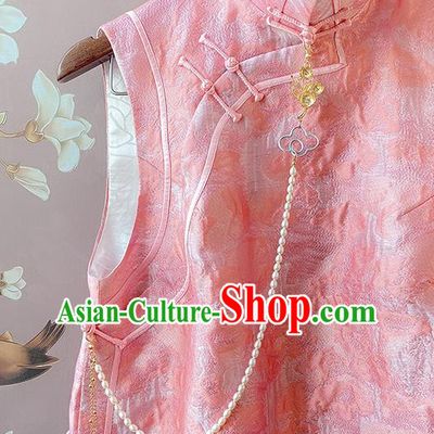 China Classical Cheongsam Pearls Tassel Pendant Traditional Brooch Accessories