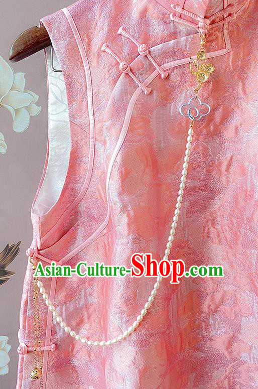 China Classical Cheongsam Pearls Tassel Pendant Traditional Brooch Accessories China Classical Cheongsam Pearls Tassel Pendant Traditional Brooch Accessories