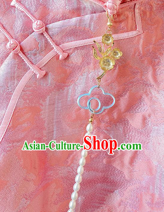 China Classical Cheongsam Pearls Tassel Pendant Traditional Brooch Accessories China Classical Cheongsam Pearls Tassel Pendant Traditional Brooch Accessories