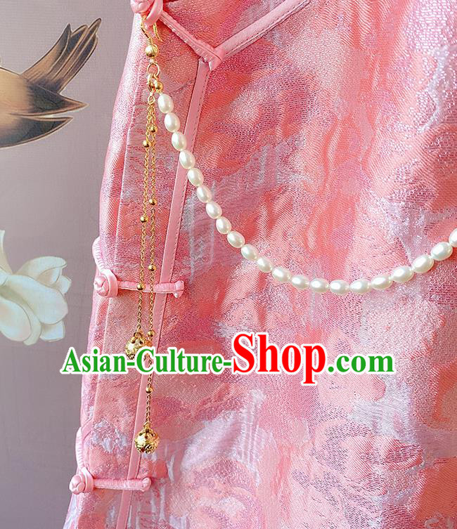China Classical Cheongsam Pearls Tassel Pendant Traditional Brooch Accessories China Classical Cheongsam Pearls Tassel Pendant Traditional Brooch Accessories
