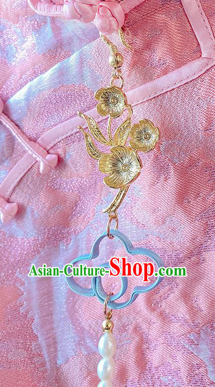 China Classical Cheongsam Pearls Tassel Pendant Traditional Brooch Accessories China Classical Cheongsam Pearls Tassel Pendant Traditional Brooch Accessories