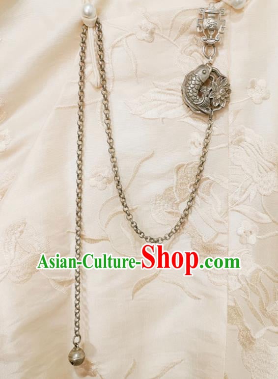 China Traditional Classical Carving Fish Lotus Brooch Cheongsam Tassel Pendant Accessories China Traditional Classical Carving Fish Lotus Brooch Cheongsam Tassel Pendant Accessories