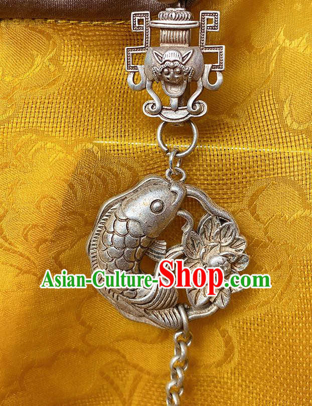 China Traditional Classical Carving Fish Lotus Brooch Cheongsam Tassel Pendant Accessories China Traditional Classical Carving Fish Lotus Brooch Cheongsam Tassel Pendant Accessories