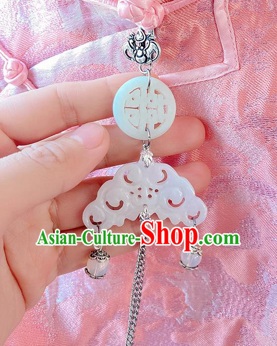 China Traditional White Shell Carving Brooch Accessories Classical Cheongsam Tassel Pendant China Traditional White Shell Carving Brooch Accessories Classical Cheongsam Tassel Pendant