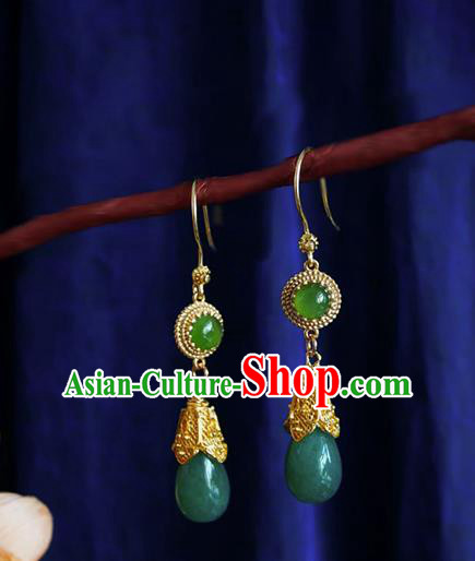 China Aventurine Ear Accessories Women Jewelry Handmade Traditional Hanfu Earrings China Aventurine Ear Accessories Women Jewelry Handmade Traditional Hanfu Earrings