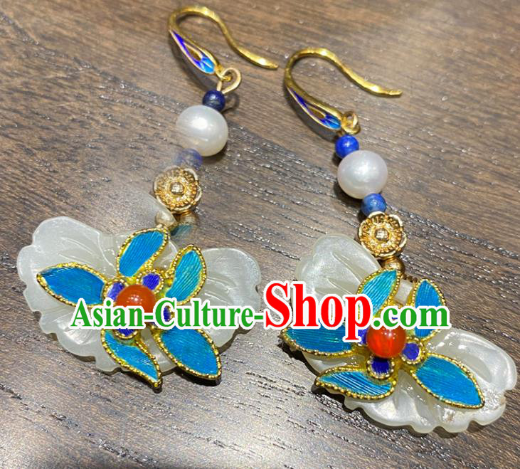 China Classical Ear Accessories Women Jewelry Handmade Traditional Hanfu Jade Butterfly Earrings China Classical Ear Accessories Women Jewelry Handmade Traditional Hanfu Jade Butterfly Earrings