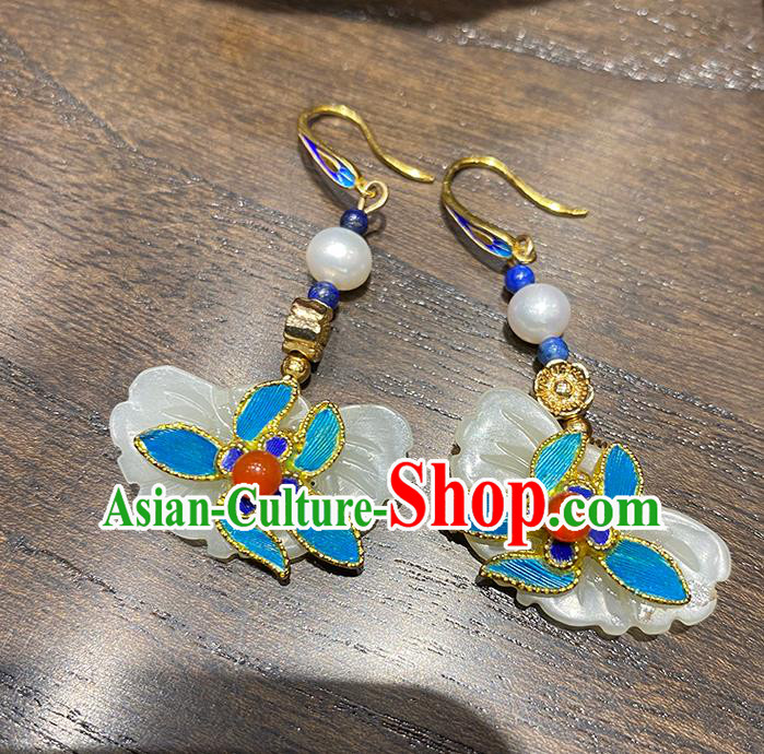 China Classical Ear Accessories Women Jewelry Handmade Traditional Hanfu Jade Butterfly Earrings China Classical Ear Accessories Women Jewelry Handmade Traditional Hanfu Jade Butterfly Earrings