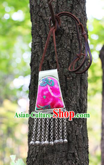 China Handmade Ethnic Women Bells Tassel Accessories National Rosy Embroidered Necklace China Handmade Ethnic Women Bells Tassel Accessories National Rosy Embroidered Necklace