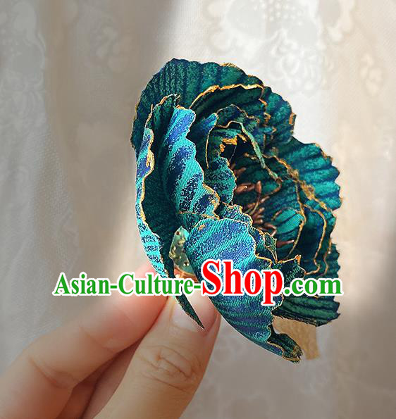 China Traditional Blue Peony Corsage Cheongsam Accessories Classical Flower Brooch China Traditional Blue Peony Corsage Cheongsam Accessories Classical Flower Brooch